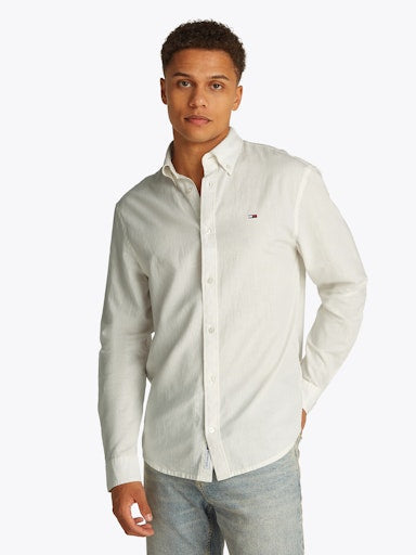Hemden lange mouw beige Tommy Jeans