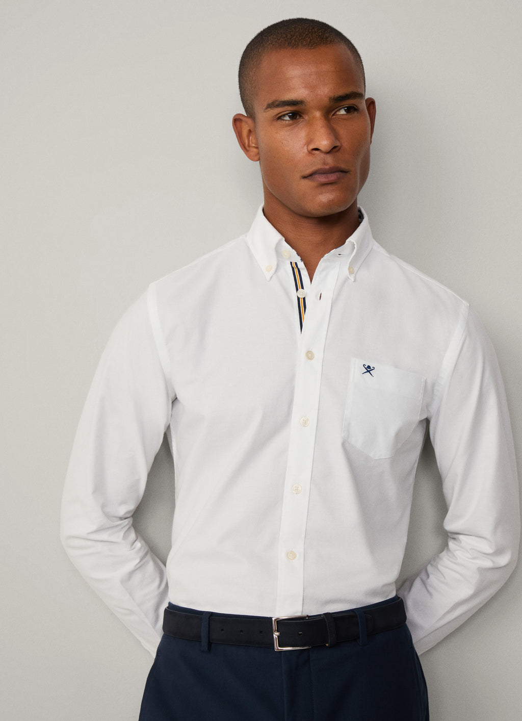 Hemden lange mouw wit Hackett London