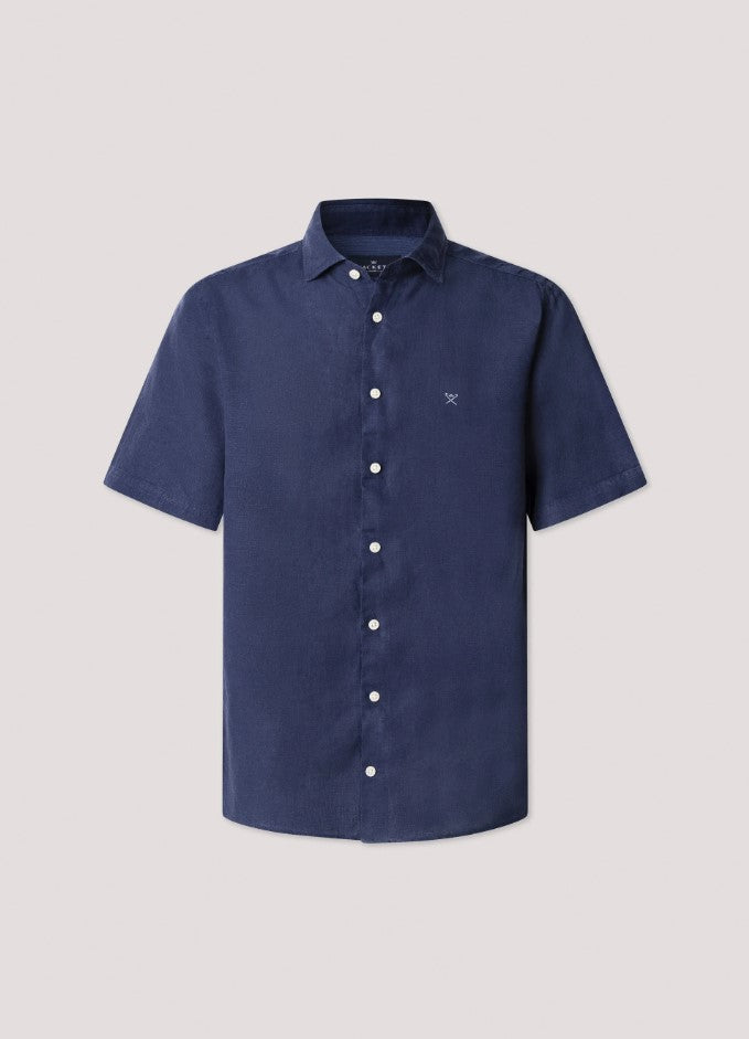 Hemden korte mouw blauw Hackett London