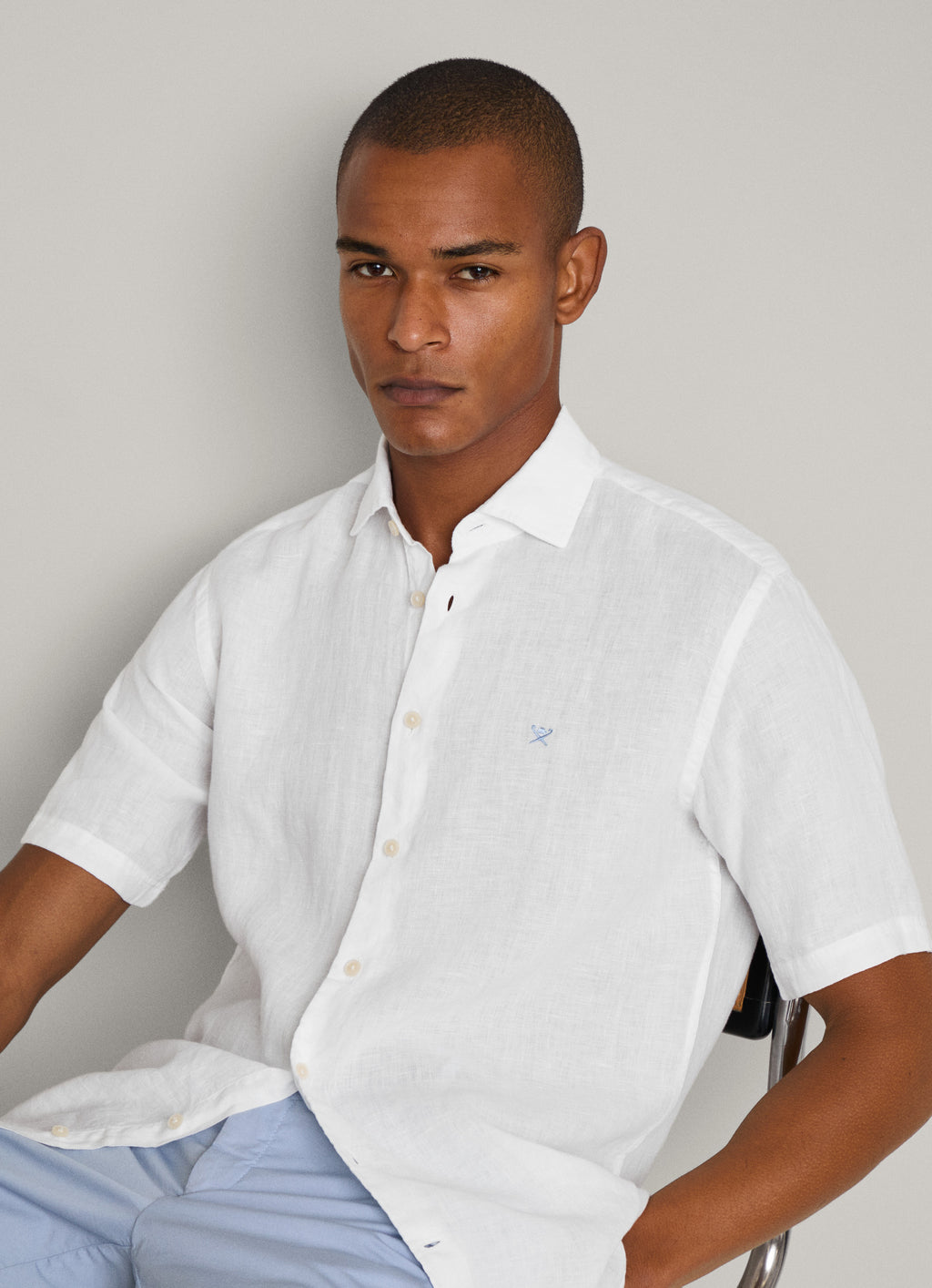 Hemden korte mouw wit Hackett London