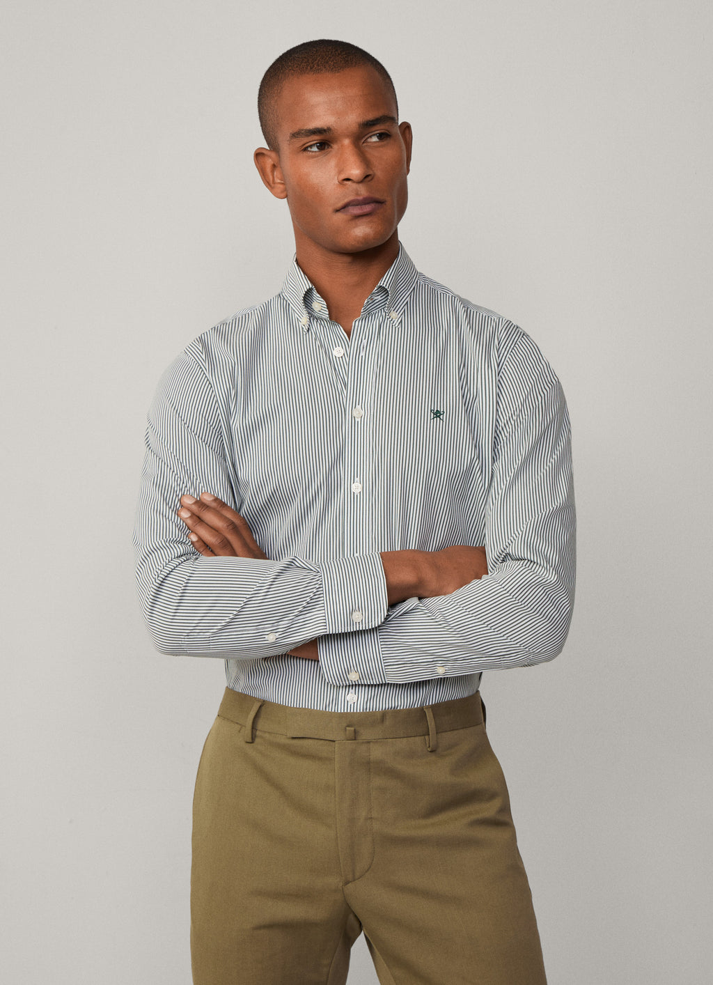 Hemden lange mouw groen Hackett London