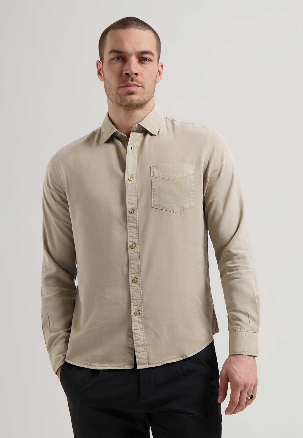 Hemden lange mouw beige Dstrezzed