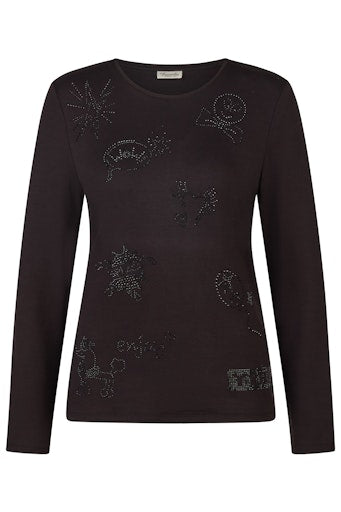 T-shirts lange mouw zwart Barbara Lebek