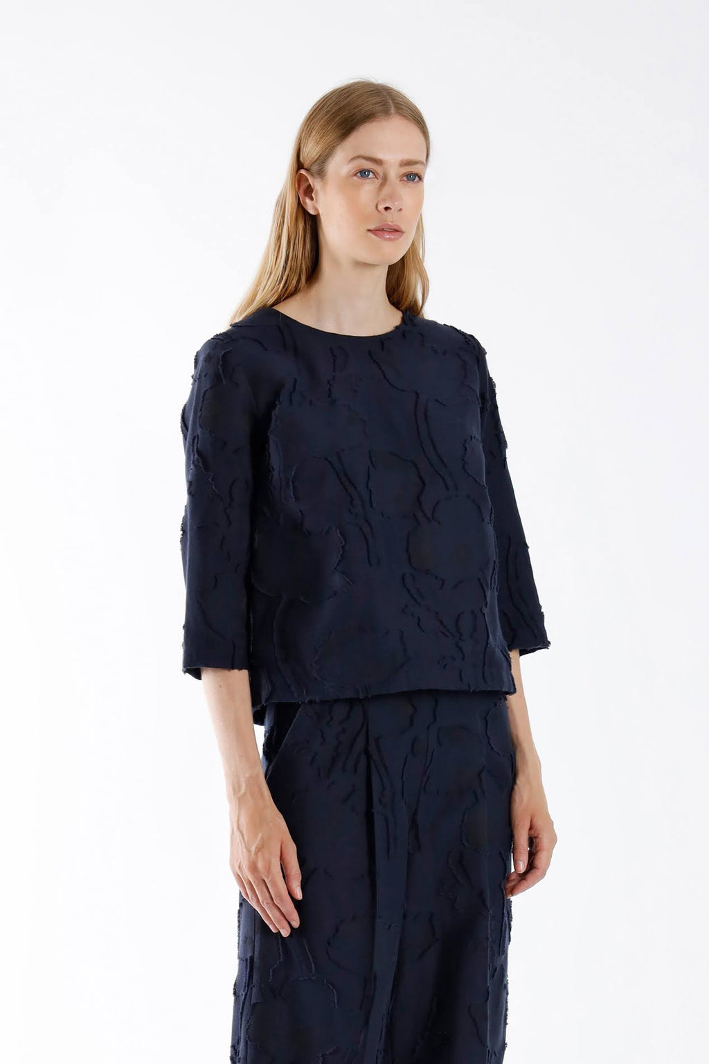 Blouses lange mouw navy Julia June