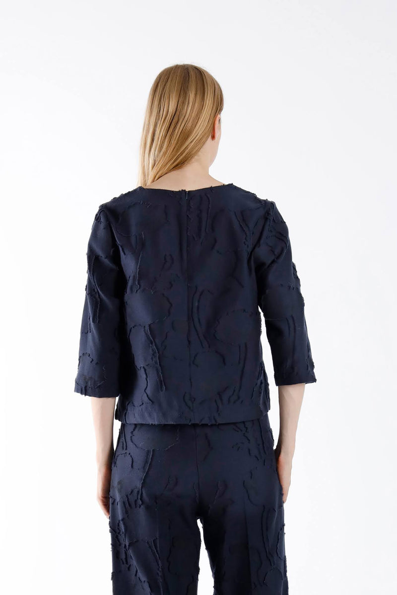 Blouses lange mouw navy Julia June