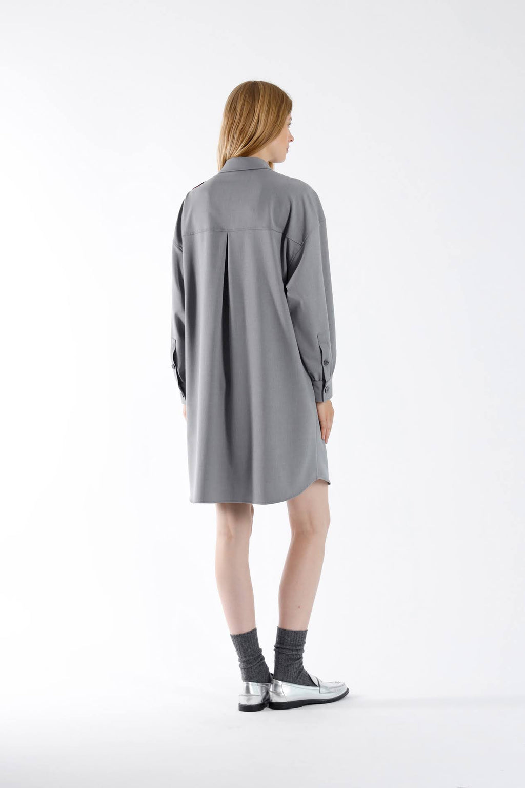 Jurken lange mouw grijs Julia June