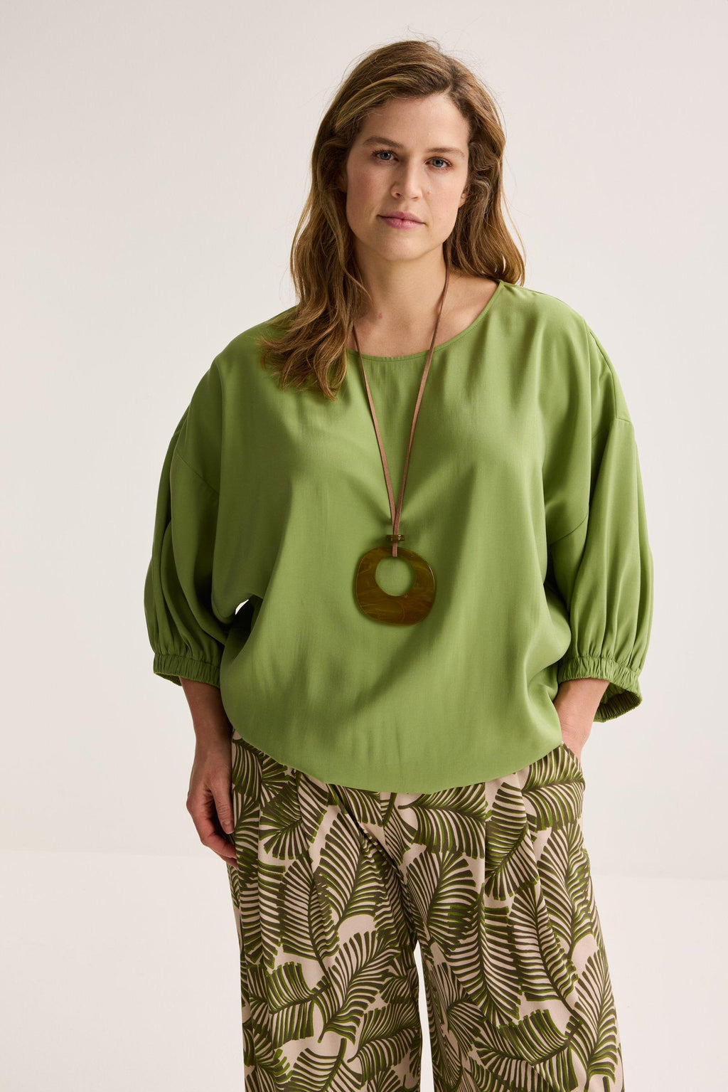 Blouses lange mouw groen Améline