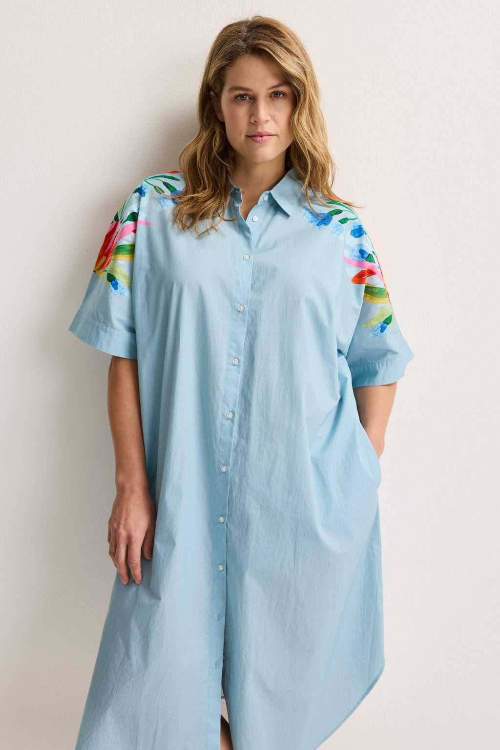 Jurken korte mouw blauw Mayerline