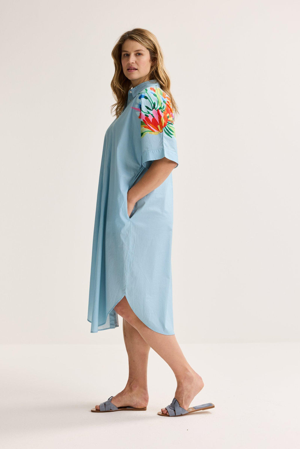 Jurken korte mouw blauw Mayerline