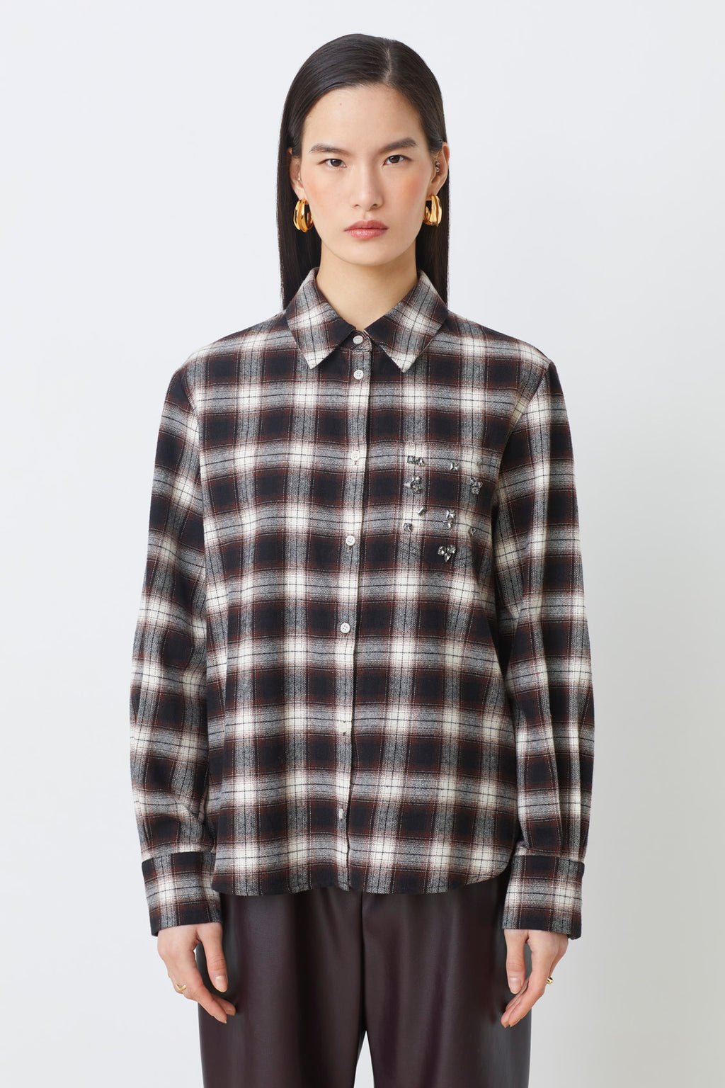 Blouses lange mouw bruin Suncoo Paris