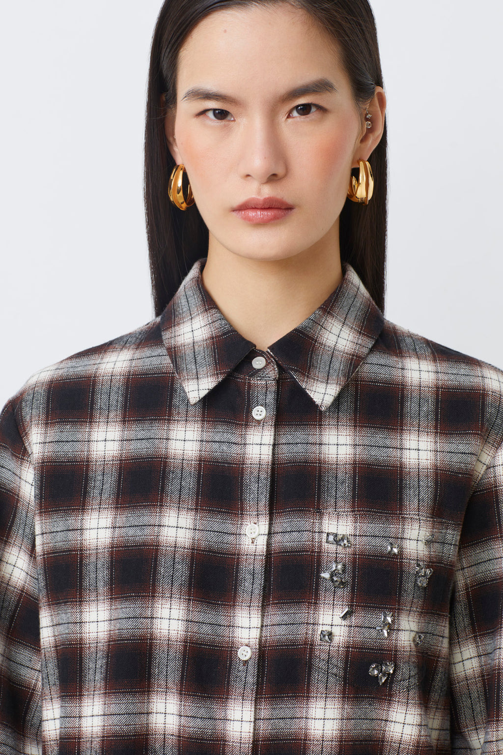 Blouses lange mouw bruin Suncoo Paris