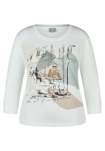 T-shirts lange mouw beige Rabe