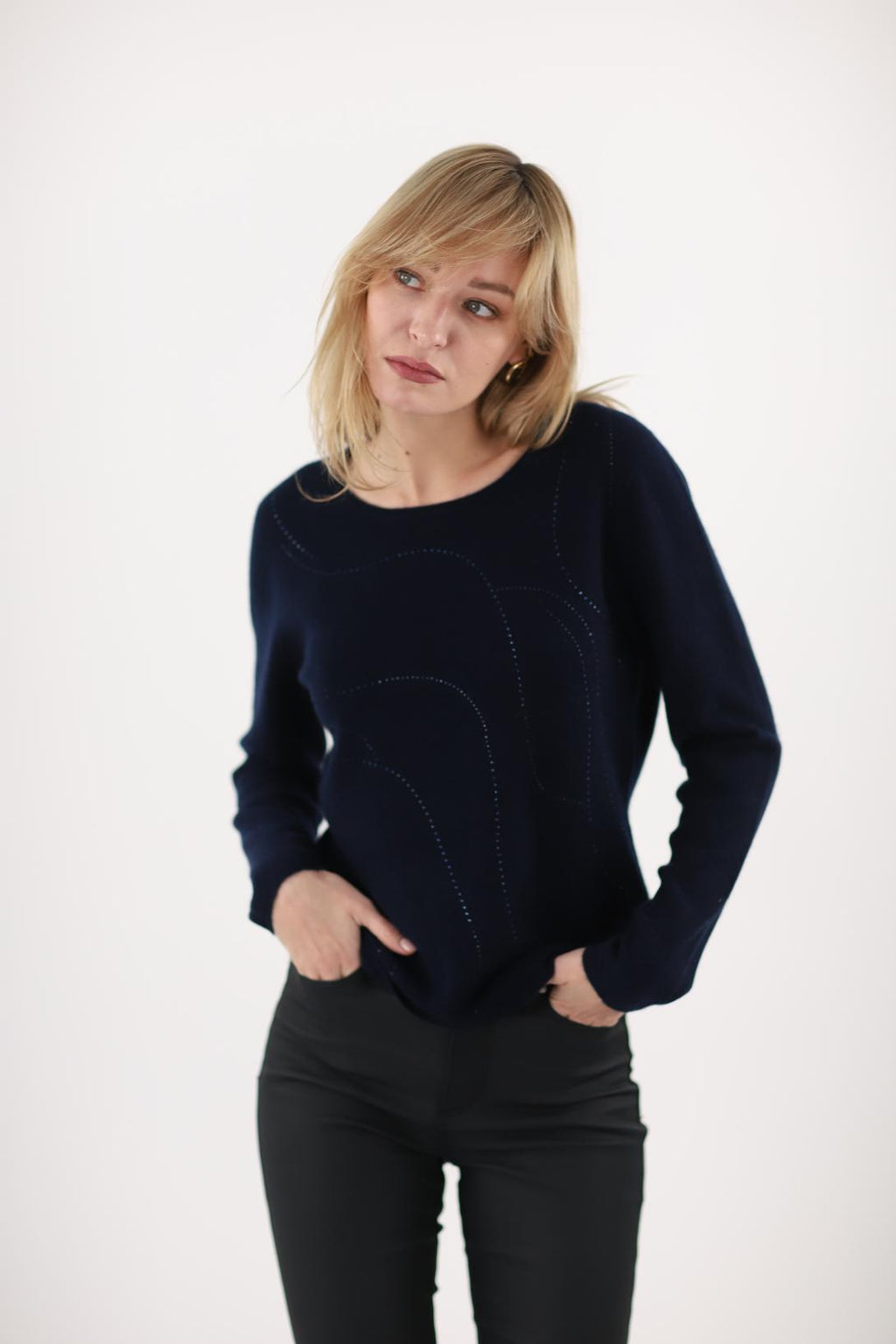 Pulls navy ESTHÈME CACHEMIRE