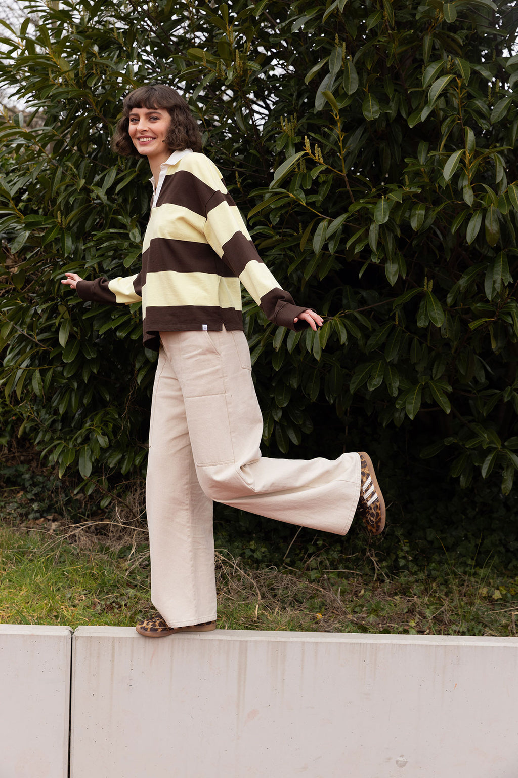 Polo's lange mouw bruin Four Roses