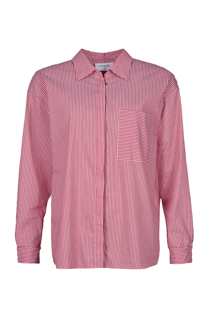 Blouses lange mouw rood Four Roses