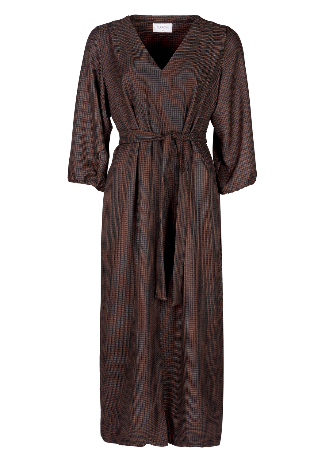 Jurken lange mouw bruin Four Roses