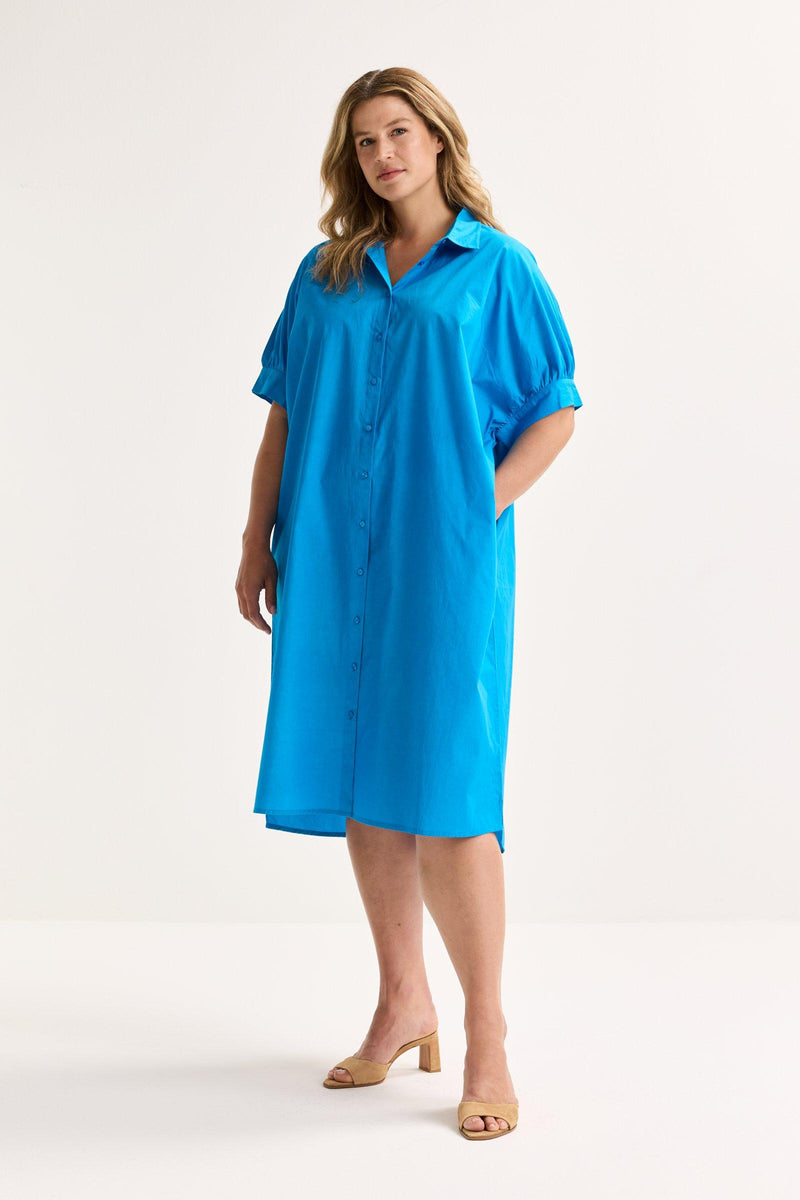 Jurken korte mouw blauw Mayerline