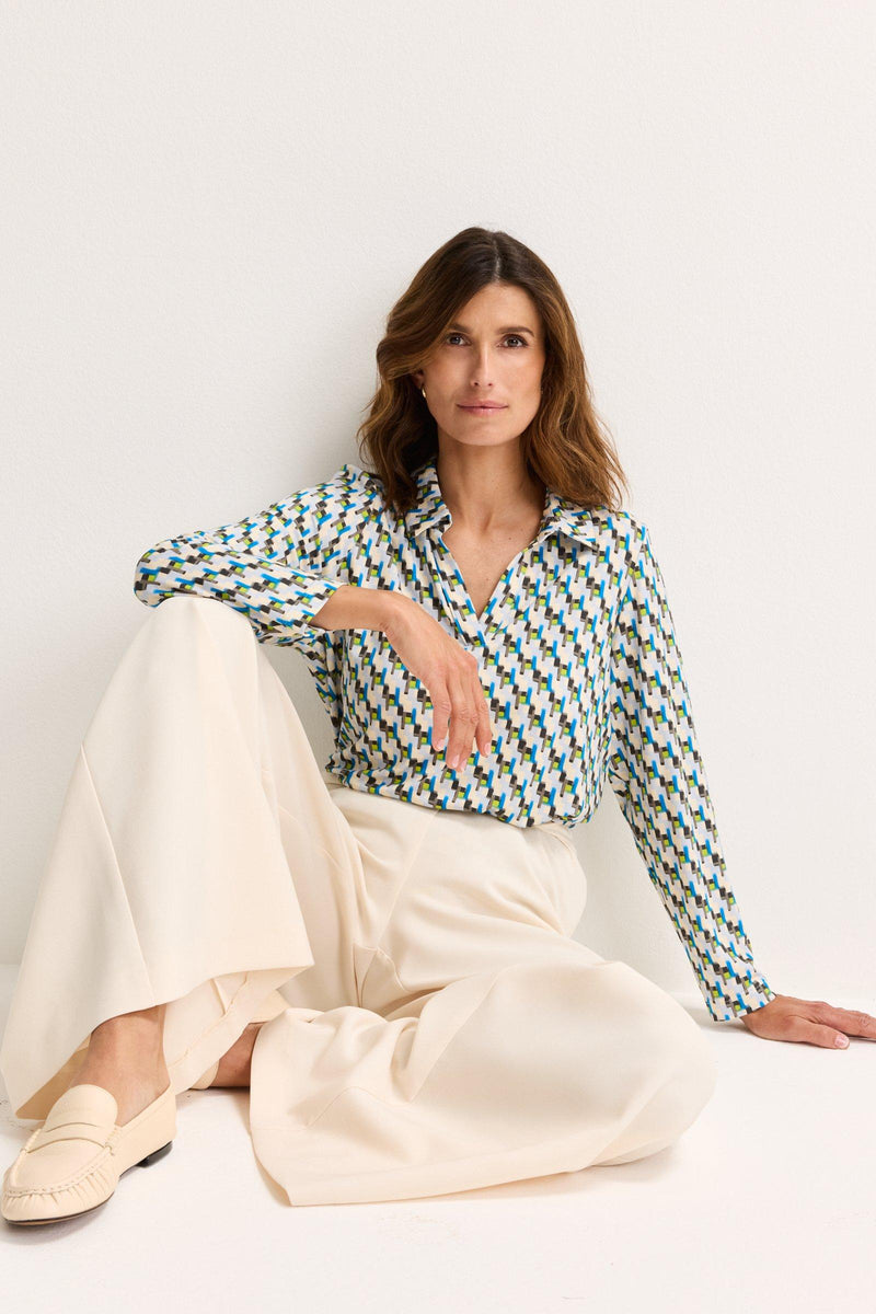 Blouses lange mouw blauw Mayerline