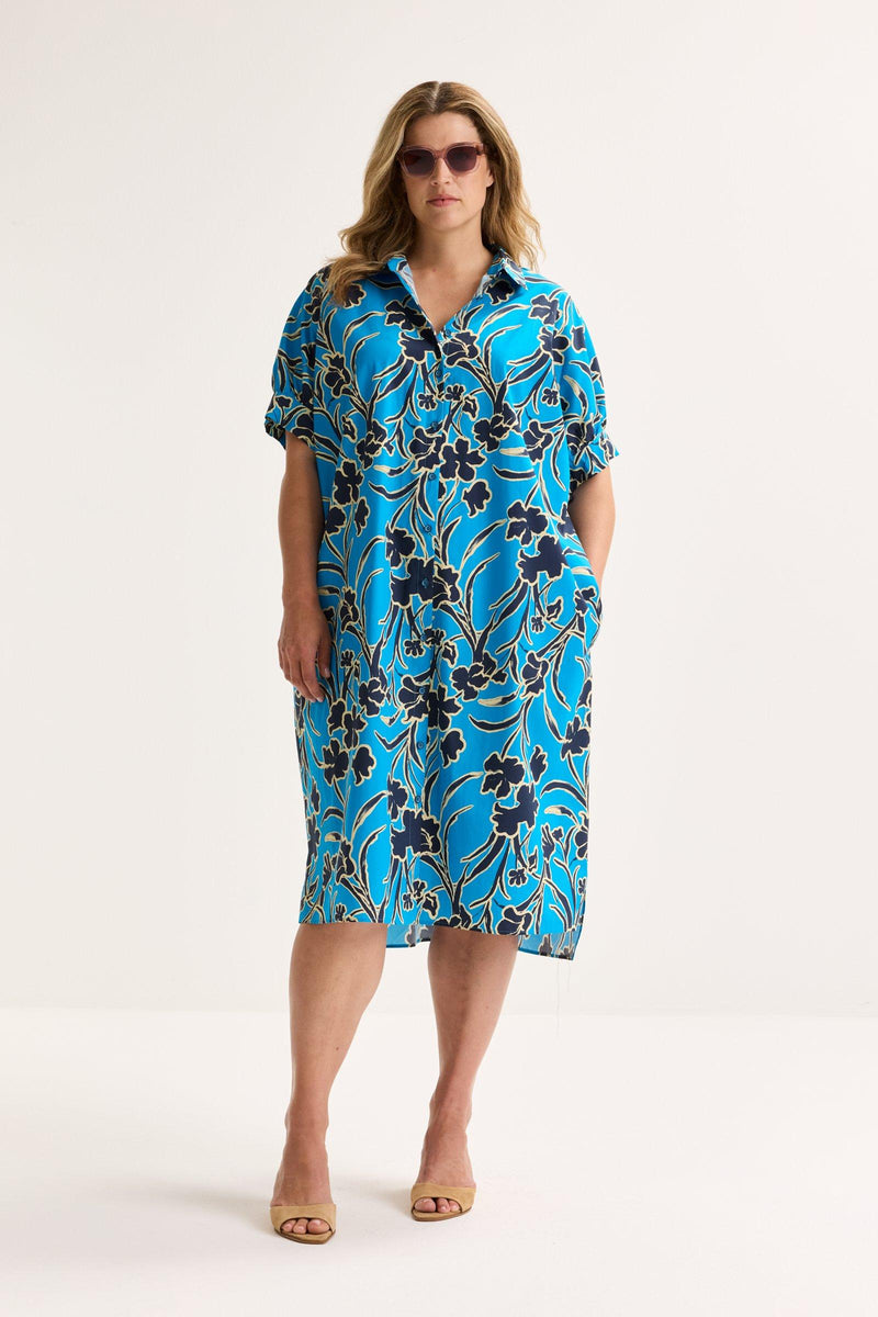 Jurken korte mouw blauw Mayerline