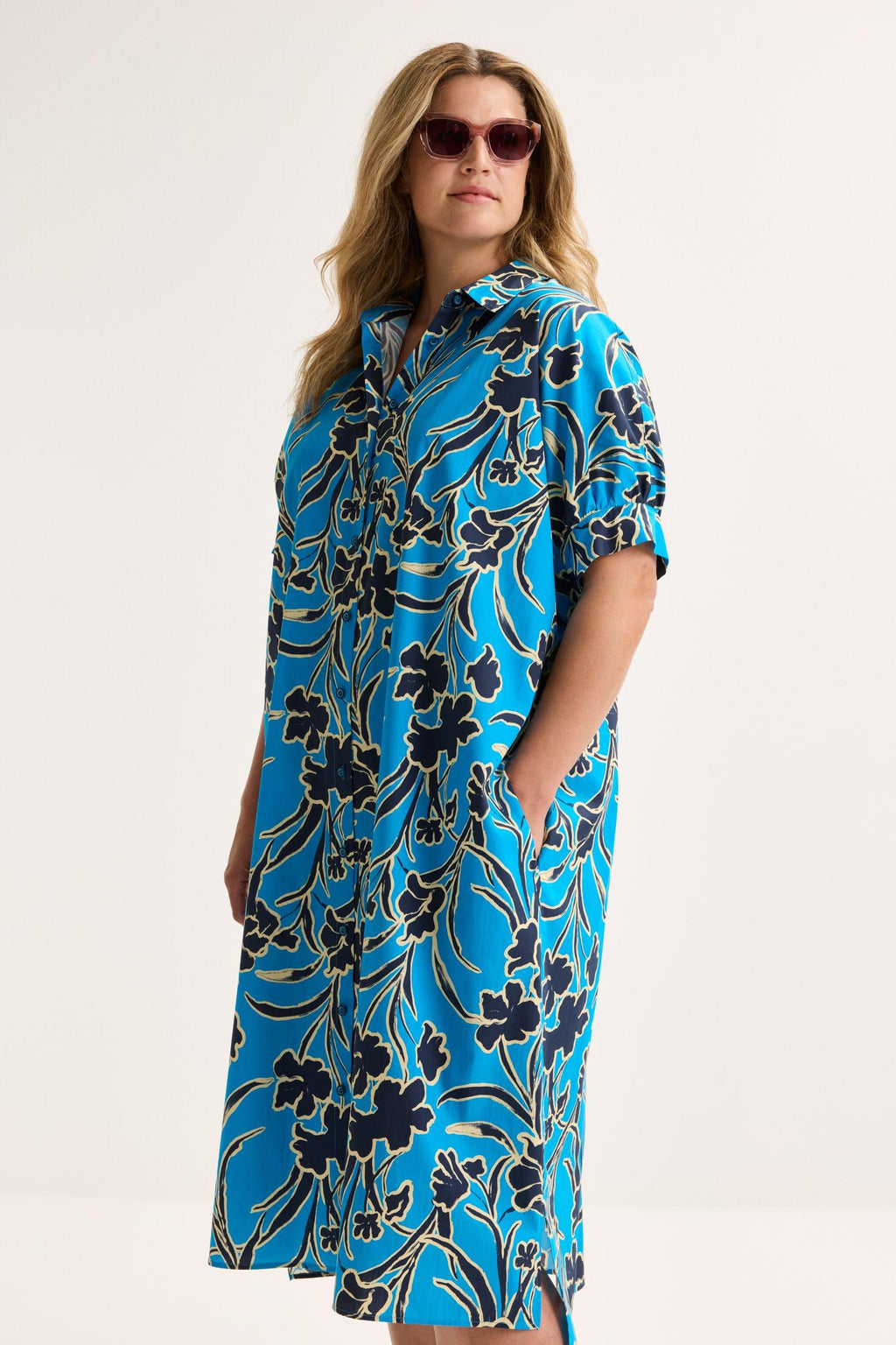 Jurken korte mouw blauw Mayerline