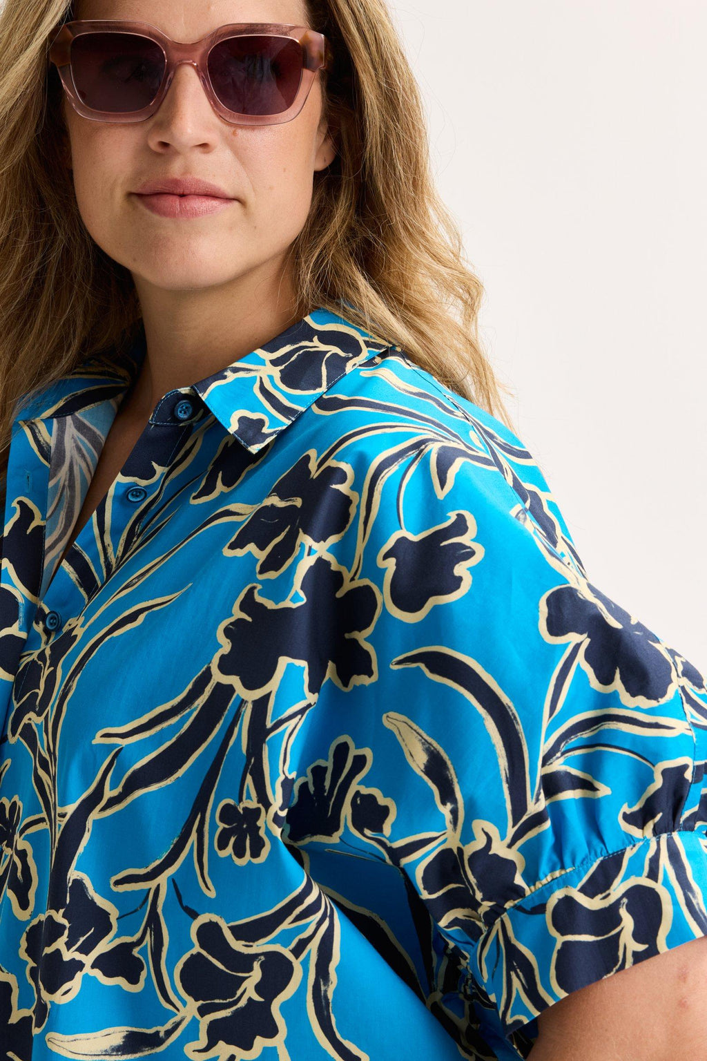 Jurken korte mouw blauw Mayerline