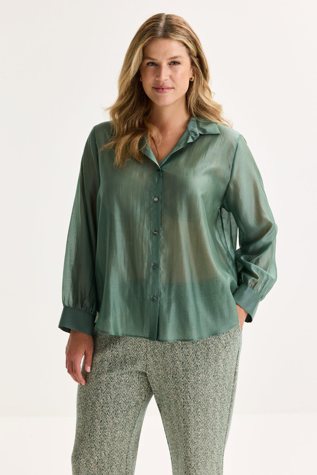 Blouses lange mouw groen Mayerline