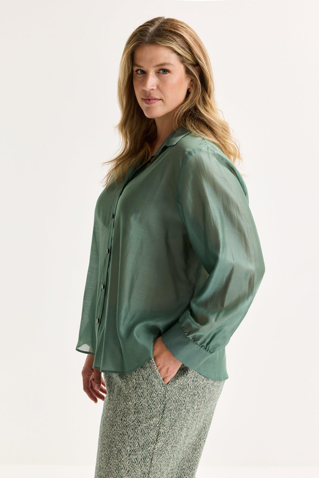 Blouses lange mouw groen Mayerline