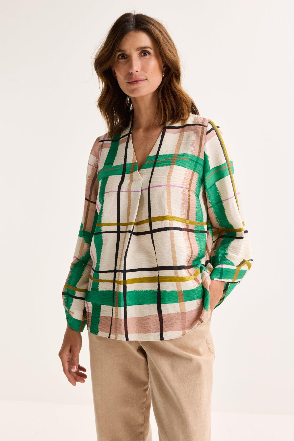 Blouses lange mouw beige Mayerline