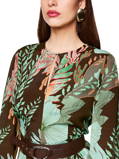 Jurken lange mouw bruin Marc Cain