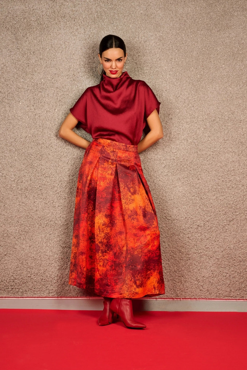 Blouses korte mouw bordeaux Due Amanti