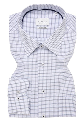 Hemden lange mouw blauw ETERNA