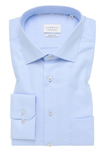 Hemden lange mouw blauw ETERNA