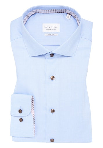 Hemden lange mouw blauw ETERNA