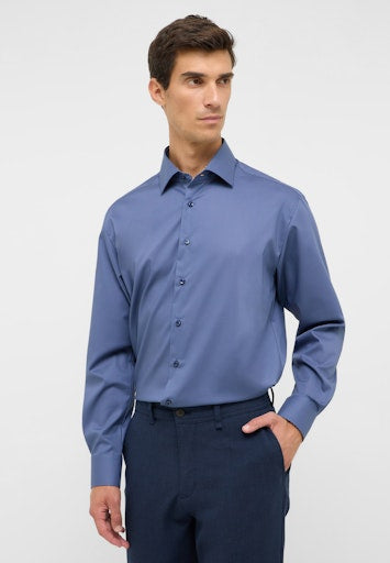 Hemden lange mouw blauw ETERNA