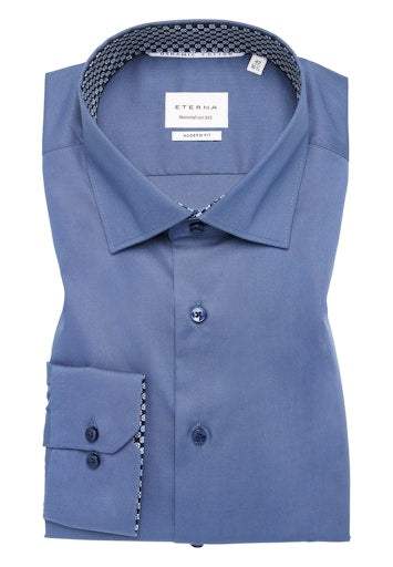 Hemden lange mouw blauw ETERNA