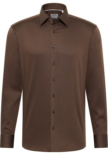 Hemden lange mouw bruin ETERNA