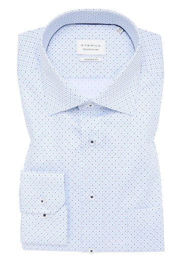 Hemden lange mouw blauw ETERNA