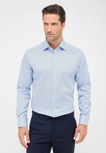 Hemden lange mouw blauw ETERNA