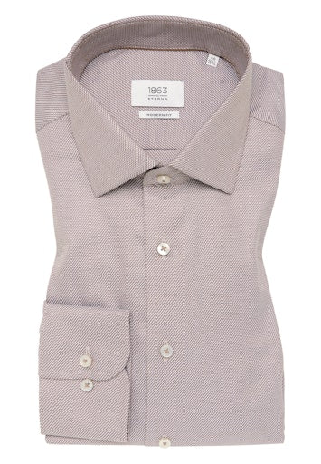 Hemden lange mouw bruin ETERNA