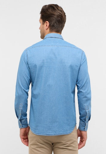 Hemden lange mouw blauw ETERNA