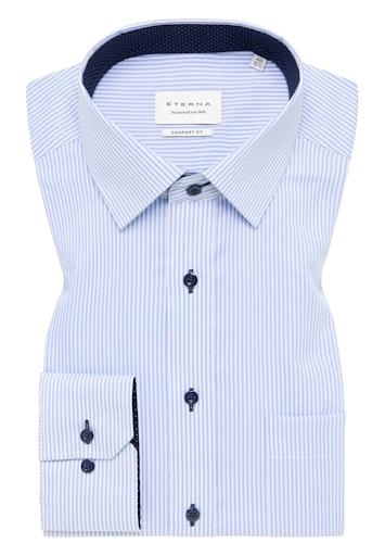 Hemden lange mouw blauw ETERNA