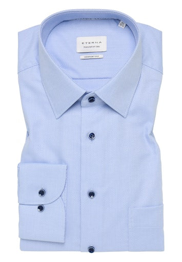 Hemden lange mouw blauw ETERNA