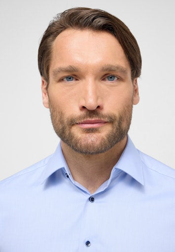 Hemden lange mouw blauw ETERNA