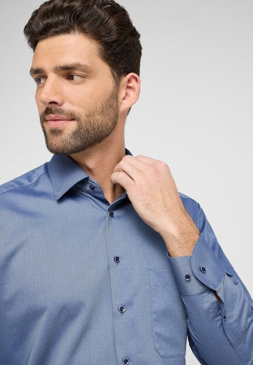 Hemden lange mouw blauw ETERNA