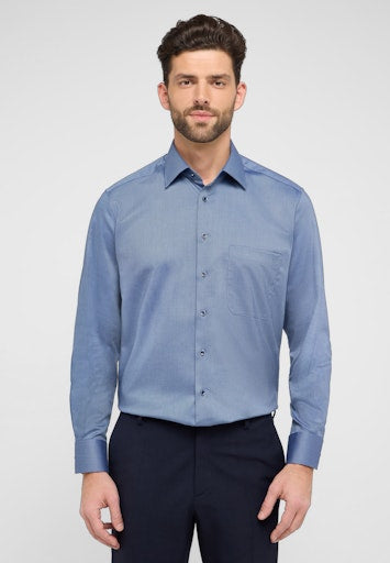 Hemden lange mouw blauw ETERNA