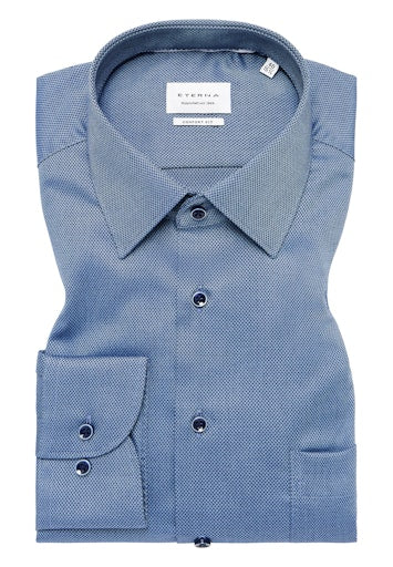 Hemden lange mouw blauw ETERNA