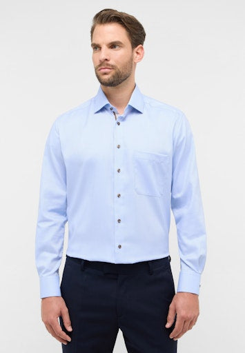 Hemden lange mouw blauw ETERNA