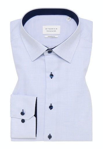 Hemden lange mouw blauw ETERNA