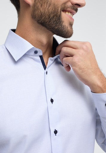 Hemden lange mouw blauw ETERNA