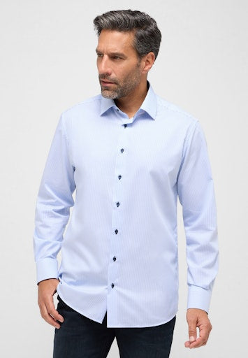 Hemden lange mouw blauw ETERNA